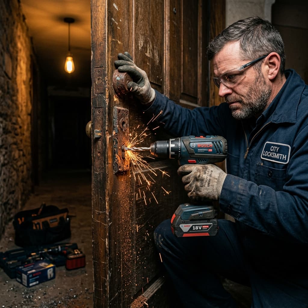 Cerrajero experto trabajando en Sant Andreu